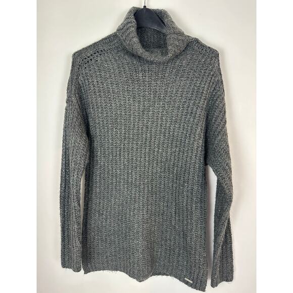 Abercrombie & Fitch Size Medium Gray Turtleneck Tunic Sweater Wool Blend Women's - Picture 11 of 11